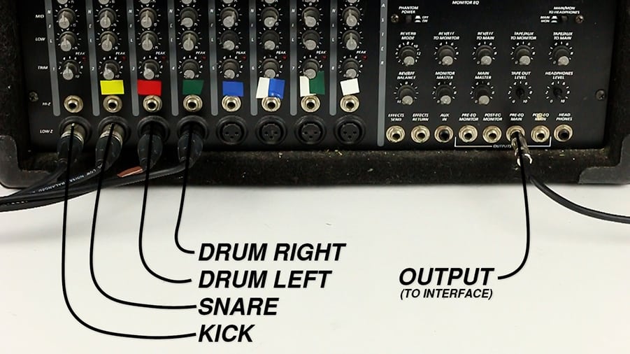 connect audio interface to mixer